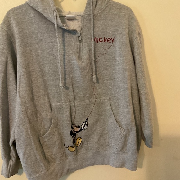 Classic gray DISNEY 1/4 Zip Gray Mickey Mouse Hoodie - Picture 5 of 5